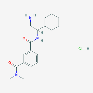 molecular formula C18H28ClN3O2 B2469021 n3-(2-amino-1-cyclohexylethyl)-n1,n1-dimethylbenzene-1,3-dicarboxamide hydrochloride CAS No. 1828372-00-4
