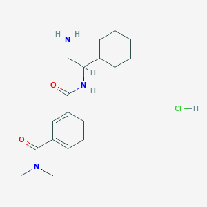 1-N-(2-Amino-1-cyclohexylethyl)-3-N,3-N-dimethylbenzene-1,3-dicarboxamide;hydrochloride