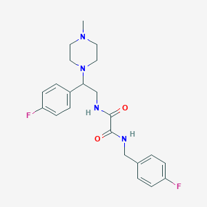 molecular formula C22H26F2N4O2 B2469029 N1-(4-fluorobenzyl)-N2-(2-(4-fluorophenyl)-2-(4-methylpiperazin-1-yl)ethyl)oxalamide CAS No. 903305-92-0