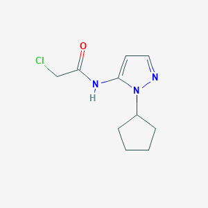 molecular formula C10H14ClN3O B2469030 2-chloro-N-(1-cyclopentyl-1H-pyrazol-5-yl)acetamide CAS No. 956453-45-5