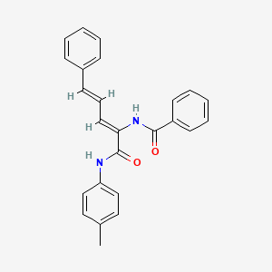 molecular formula C25H22N2O2 B2469033 N-((2Z,4E)-1-oxo-5-phenyl-1-(p-tolylamino)penta-2,4-dien-2-yl)benzamide CAS No. 1164553-38-1