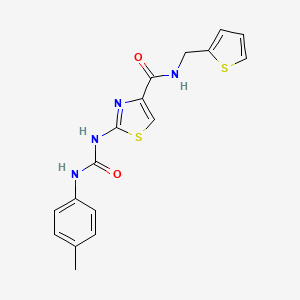 molecular formula C17H16N4O2S2 B2469037 N-(thiophen-2-ylmethyl)-2-(3-(p-tolyl)ureido)thiazole-4-carboxamide CAS No. 941988-64-3