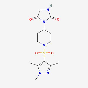 3-(1-((1,3,5-trimethyl-1H-pyrazol-4-yl)sulfonyl)piperidin-4-yl)imidazolidine-2,4-dione