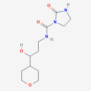 N-(3-hydroxy-3-(tetrahydro-2H-pyran-4-yl)propyl)-2-oxoimidazolidine-1-carboxamide