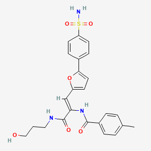 (Z)-N-(3-((3-hydroxypropyl)amino)-3-oxo-1-(5-(4-sulfamoylphenyl)furan-2-yl)prop-1-en-2-yl)-4-methylbenzamide
