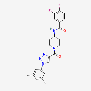 N-(1-(1-(3,5-dimethylphenyl)-1H-1,2,3-triazole-4-carbonyl)piperidin-4-yl)-3,4-difluorobenzamide