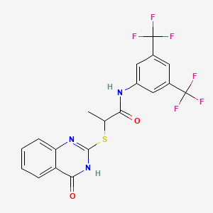 N-(3,5-bis(trifluoromethyl)phenyl)-2-(4-oxo(3-hydroquinazolin-2-ylthio))propanamide