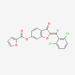 (Z)-2-(2,6-dichlorobenzylidene)-3-oxo-2,3-dihydrobenzofuran-6-yl furan-2-carboxylate