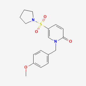 molecular formula C17H20N2O4S B2469108 1-(4-methoxybenzyl)-5-(pyrrolidin-1-ylsulfonyl)pyridin-2(1H)-one CAS No. 1251608-53-3