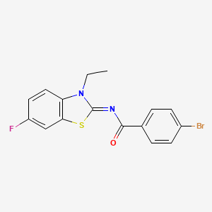 (E)-4-bromo-N-(3-ethyl-6-fluorobenzo[d]thiazol-2(3H)-ylidene)benzamide
