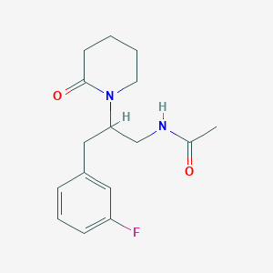 N-(3-(3-fluorophenyl)-2-(2-oxopiperidin-1-yl)propyl)acetamide