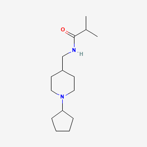 molecular formula C15H28N2O B2469114 N-[(1-cyclopentylpiperidin-4-yl)methyl]-2-methylpropanamide CAS No. 953993-25-4