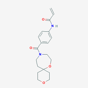 molecular formula C19H24N2O4 B2469116 N-(4-{3,7-dioxa-10-azaspiro[5.6]dodecane-10-carbonyl}phenyl)prop-2-enamide CAS No. 2361728-66-5