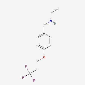 molecular formula C12H16F3NO B2469121 Ethyl({[4-(3,3,3-trifluoropropoxy)phenyl]methyl})amine CAS No. 1465524-59-7