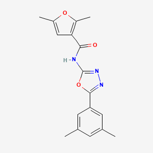 molecular formula C17H17N3O3 B2469126 N-[5-(3,5-dimethylphenyl)-1,3,4-oxadiazol-2-yl]-2,5-dimethylfuran-3-carboxamide CAS No. 1171386-74-5