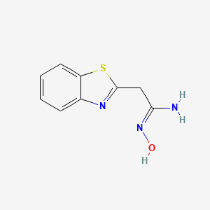 molecular formula C9H9N3OS B2469129 2-(1,3-benzothiazol-2-yl)-N'-hydroxyethanimidamide CAS No. 676120-26-6