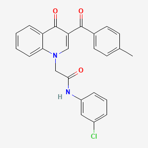 molecular formula C25H19ClN2O3 B2469136 N-(3-chlorophenyl)-2-(3-(4-methylbenzoyl)-4-oxoquinolin-1(4H)-yl)acetamide CAS No. 895652-18-3