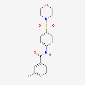 molecular formula C17H17FN2O4S B2469141 3-fluoro-N-(4-(morpholinosulfonyl)phenyl)benzamide CAS No. 873577-81-2
