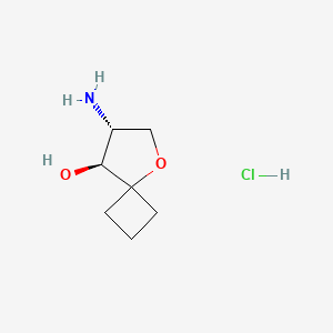 molecular formula C7H14ClNO2 B2469145 (7R,8S)-7-Amino-5-oxaspiro[3.4]octan-8-ol;hydrochloride CAS No. 2445750-52-5