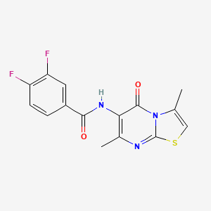 molecular formula C15H11F2N3O2S B2469146 N-(3,7-dimethyl-5-oxo-5H-thiazolo[3,2-a]pyrimidin-6-yl)-3,4-difluorobenzamide CAS No. 946305-50-6