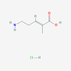 molecular formula C6H12ClNO2 B2469150 (E)-5-Amino-2-methylpent-2-enoic acid;hydrochloride CAS No. 2411322-48-8