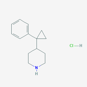 molecular formula C14H20ClN B2469154 4-(1-Phenylcyclopropyl)piperidine;hydrochloride CAS No. 2580226-62-4
