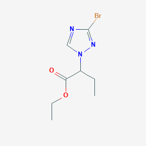 molecular formula C8H12BrN3O2 B2469162 Ethyl 2-(3-bromo-1H-1,2,4-triazol-1-yl)butanoate CAS No. 1823442-03-0