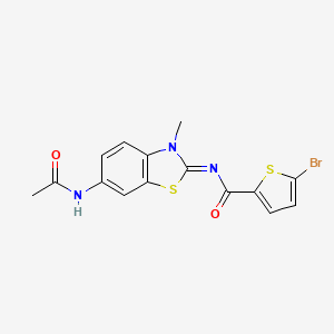 (E)-N-(6-acetamido-3-methylbenzo[d]thiazol-2(3H)-ylidene)-5-bromothiophene-2-carboxamide