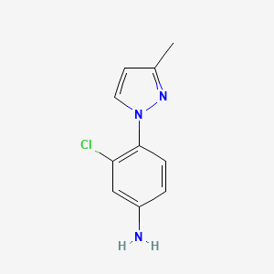 molecular formula C10H10ClN3 B2469166 3-Chloro-4-(3-methyl-1H-pyrazol-1-YL)aniline CAS No. 1006959-47-2