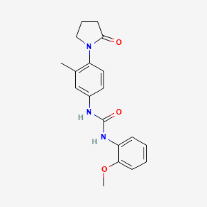 molecular formula C19H21N3O3 B2469167 1-(2-甲氧苯基)-3-(3-甲基-4-(2-氧代吡咯烷-1-基)苯基)脲 CAS No. 1210153-55-1