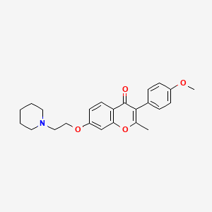 molecular formula C24H27NO4 B2469173 3-(4-methoxyphenyl)-2-methyl-7-(2-(piperidin-1-yl)ethoxy)-4H-chromen-4-one CAS No. 903857-40-9