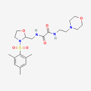 molecular formula C21H32N4O6S B2469199 N1-((3-(mesitylsulfonyl)oxazolidin-2-yl)methyl)-N2-(2-morpholinoethyl)oxalamide CAS No. 868982-72-3