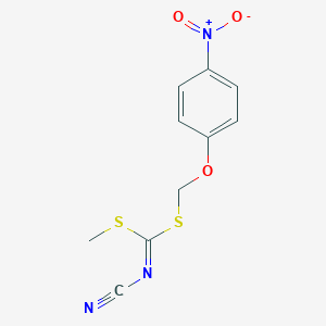 molecular formula C10H9N3O3S2 B024692 Methyl [(4-nitrophenoxy)methyl]cyanocarbonimidodithioate CAS No. 109349-04-4