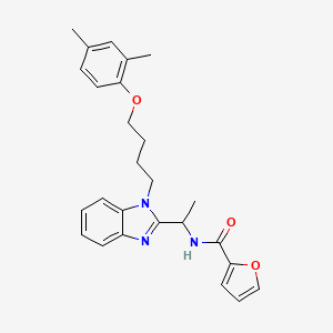molecular formula C26H29N3O3 B2469207 N-(1-{1-[4-(2,4-dimethylphenoxy)butyl]-1H-1,3-benzodiazol-2-yl}ethyl)furan-2-carboxamide CAS No. 919972-47-7