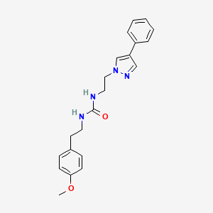 molecular formula C21H24N4O2 B2469212 1-(4-methoxyphenethyl)-3-(2-(4-phenyl-1H-pyrazol-1-yl)ethyl)urea CAS No. 2034326-58-2