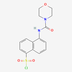 molecular formula C15H15ClN2O4S B2469217 5-(morpholine-4-carbonylamino)naphthalene-1-sulfonyl Chloride CAS No. 680185-44-8