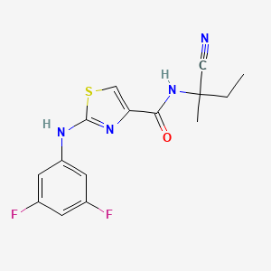 molecular formula C15H14F2N4OS B2469222 N-(2-Cyanobutan-2-yl)-2-(3,5-difluoroanilino)-1,3-thiazole-4-carboxamide CAS No. 2418721-86-3