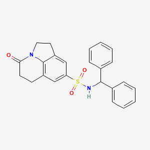 molecular formula C24H22N2O3S B2469227 N-benzhydryl-4-oxo-2,4,5,6-tetrahydro-1H-pyrrolo[3,2,1-ij]quinoline-8-sulfonamide CAS No. 898463-06-4