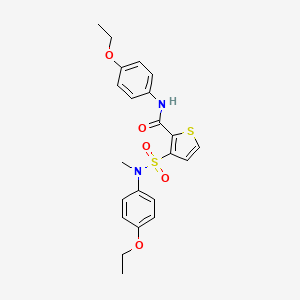 molecular formula C22H24N2O5S2 B2469229 N-(4-ethoxyphenyl)-3-[(4-ethoxyphenyl)(methyl)sulfamoyl]thiophene-2-carboxamide CAS No. 1251671-60-9