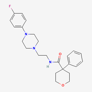 molecular formula C24H30FN3O2 B2469245 N-{2-[4-(4-fluorophenyl)piperazin-1-yl]ethyl}-4-phenyloxane-4-carboxamide CAS No. 1049369-66-5