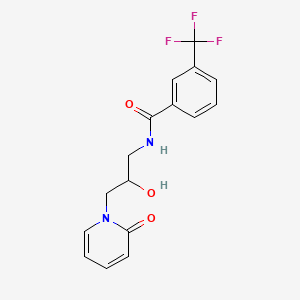 molecular formula C16H15F3N2O3 B2469262 N-(2-hydroxy-3-(2-oxopyridin-1(2H)-yl)propyl)-3-(trifluoromethyl)benzamide CAS No. 1797726-96-5