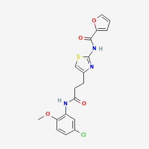 N-(4-(3-((5-chloro-2-methoxyphenyl)amino)-3-oxopropyl)thiazol-2-yl)furan-2-carboxamide