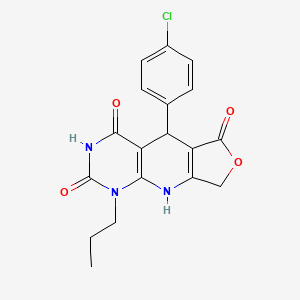8-(4-Chlorophenyl)-13-propyl-5-oxa-2,11,13-triazatricyclo[7.4.0.0^{3,7}]trideca-1(9),3(7)-diene-6,10,12-trione