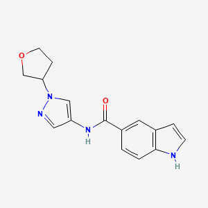 molecular formula C16H16N4O2 B2469307 N-[1-(oxolan-3-yl)-1H-pyrazol-4-yl]-1H-indole-5-carboxamide CAS No. 1798041-44-7