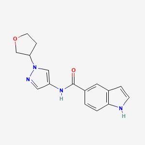 N-(1-(tetrahydrofuran-3-yl)-1H-pyrazol-4-yl)-1H-indole-5-carboxamide