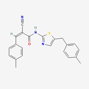 (Z)-2-cyano-N-(5-(4-methylbenzyl)thiazol-2-yl)-3-(p-tolyl)acrylamide
