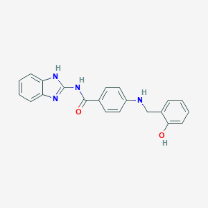 molecular formula C21H18N4O2 B246932 N-(1H-benzimidazol-2-yl)-4-[(2-hydroxybenzyl)amino]benzamide 