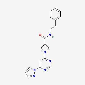 1-(6-(1H-pyrazol-1-yl)pyrimidin-4-yl)-N-phenethylazetidine-3-carboxamide