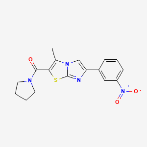 (3-Methyl-6-(3-nitrophenyl)imidazo[2,1-b]thiazol-2-yl)(pyrrolidin-1-yl)methanone