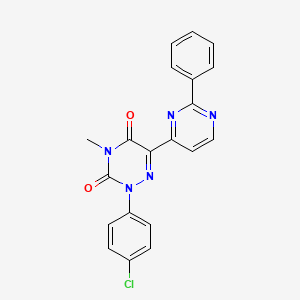 2-(4-chlorophenyl)-4-methyl-6-(2-phenyl-4-pyrimidinyl)-1,2,4-triazine-3,5(2H,4H)-dione